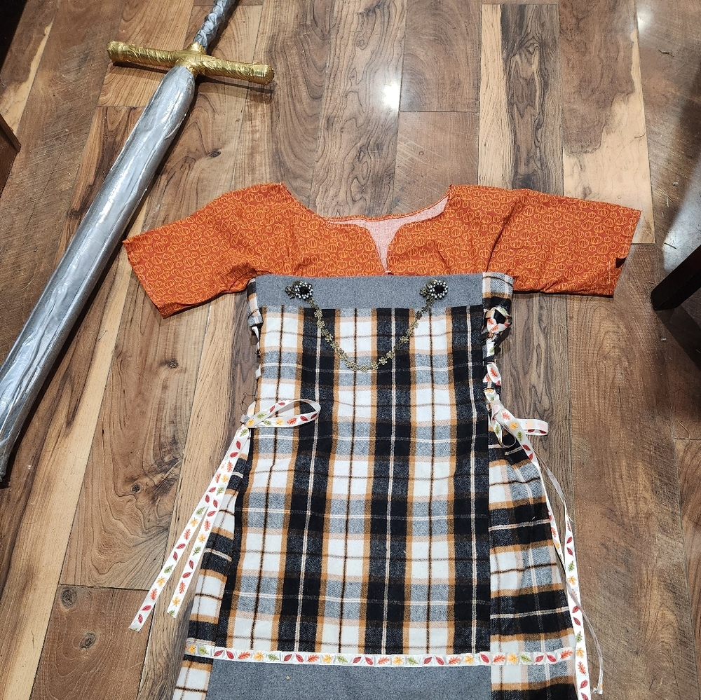 Pumpkin spice viking apron dress
